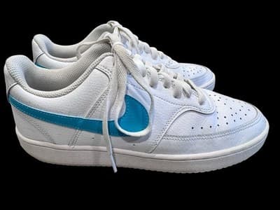 Nike Court Vision Low Women's 9.5 White Tropical Twist Teal Leather CD5434-102 - Thumbnail 3