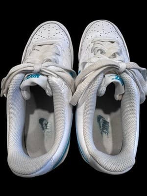 Nike Court Vision Low Women's 9.5 White Tropical Twist Teal Leather CD5434-102 - Thumbnail 6