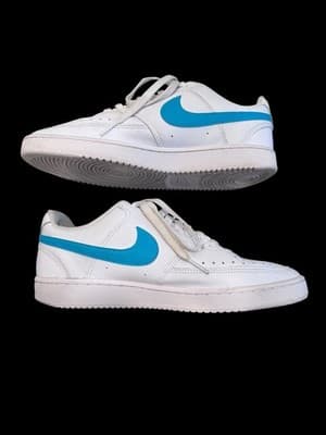 Nike Court Vision Low Women's 9.5 White Tropical Twist Teal Leather CD5434-102 - Thumbnail 2