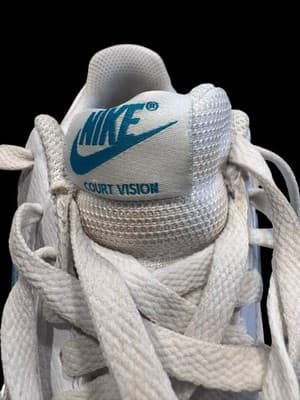 Nike Court Vision Low Women's 9.5 White Tropical Twist Teal Leather CD5434-102 - Thumbnail 10