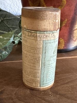 VINTAGE PAPE'S DIAPEPSIN COMPOUND WOOD TUBE CONTAINER - Thumbnail 4