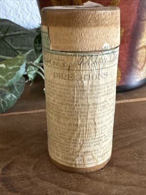 VINTAGE PAPE'S DIAPEPSIN COMPOUND WOOD TUBE CONTAINER - Thumbnail 7