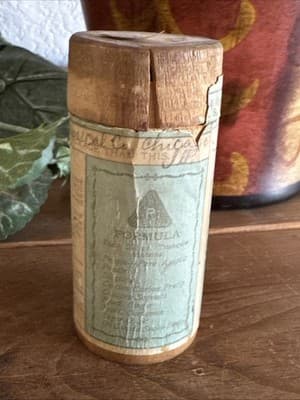 VINTAGE PAPE'S DIAPEPSIN COMPOUND WOOD TUBE CONTAINER - Thumbnail 5