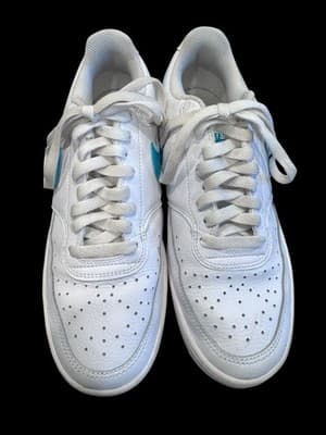 Nike Court Vision Low Women's 9.5 White Tropical Twist Teal Leather CD5434-102 - Thumbnail 5