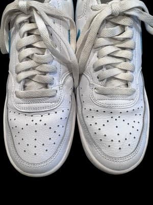 Nike Court Vision Low Women's 9.5 White Tropical Twist Teal Leather CD5434-102 - Thumbnail 8