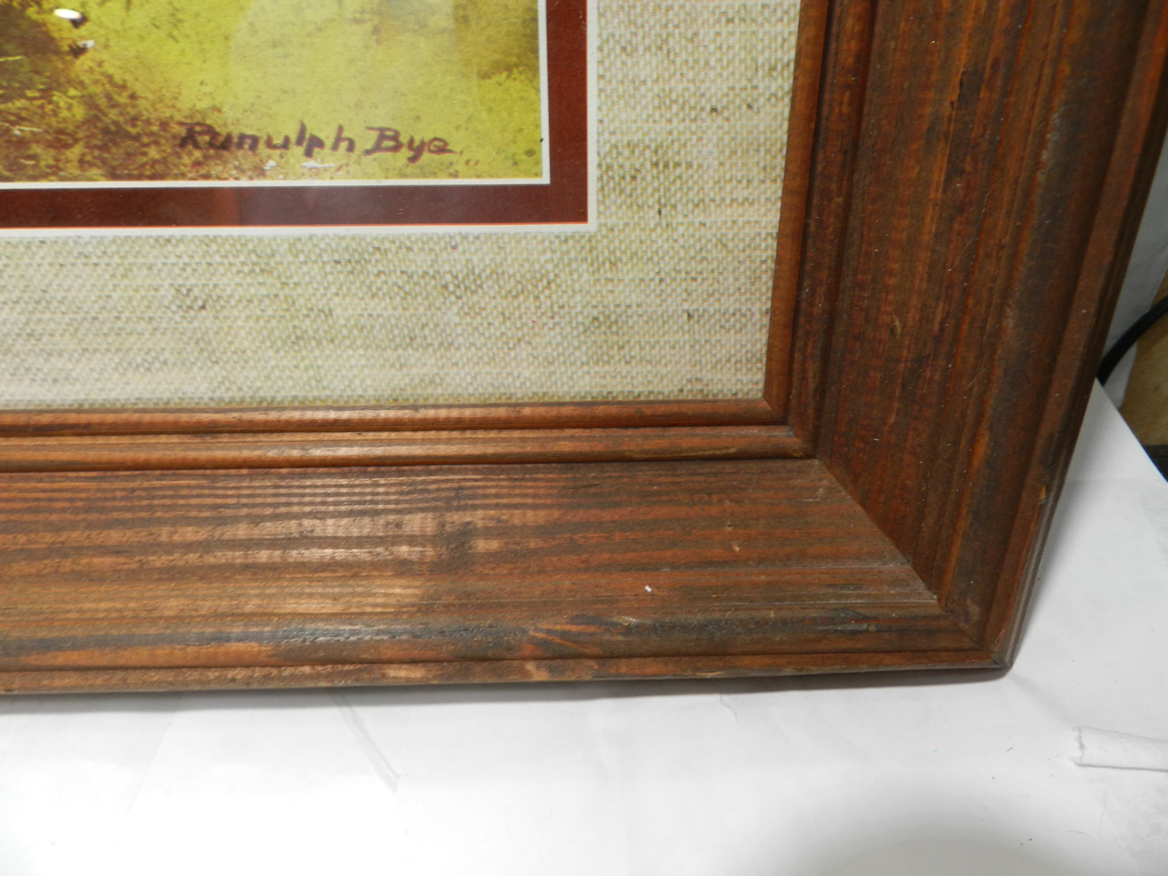 Vintage Watercolor Framed Print by Ranulph Bye “Country House” 25"x19" (O5J) - Thumbnail 4