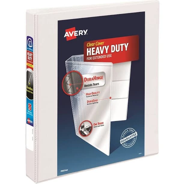 Avery Stand & Stack Reference 3 Ring Binder (1 Inch) Clear/red D4827 - Thumbnail 7