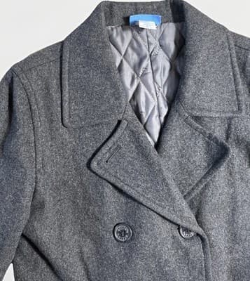 Vtg dELiA*s Gray Big Button Pea Coat Women’s M Wool Blend Jacket 90s Y2K Preppy - Thumbnail 2