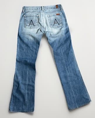7 For All Mankind Jeans Womens 26 Light Wash Flare Low Rise Stretch Denim Y2K - Thumbnail 2
