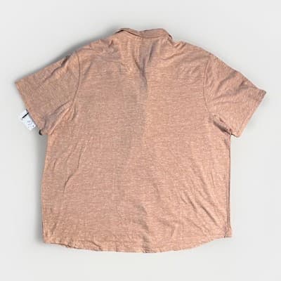 Lucky Brand Shirt Mens XXL Summer Orange Pocket Button Up Linen Blend Boho - Thumbnail 4