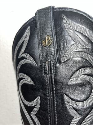 JB Dillon Women's Western Boot With Heel, 7M Snake Leather Black W Embroidery - Thumbnail 4