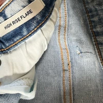 Wrangler Retro Womens High Rise Flare Leg Jeans Light Wash Denim Blue Size 32x34 - Thumbnail 5