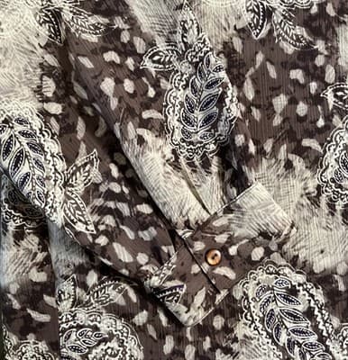 Vintage Donnkenny Classics Floral Blouse 90s Earth Tone Button Up Brown 2x? - Thumbnail 3