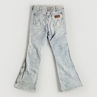Wrangler Retro Womens High Rise Flare Leg Jeans Light Wash Denim Blue Size 32x34 - Thumbnail 6
