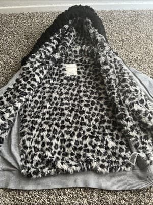 Vintage Aeropostale Fur Lined Full Zip Hoodie Womens Xl Aero Bling Logo Y2K - Thumbnail 3