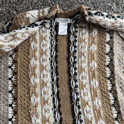 Cocogio Wool Alpaca Boho Nubby Knit Poncho Cape One Size Fits All Read Descrip! - Thumbnail 6
