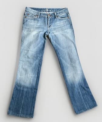 7 For All Mankind Jeans Womens 26 Light Wash Flare Low Rise Stretch Denim Y2K - Thumbnail 3