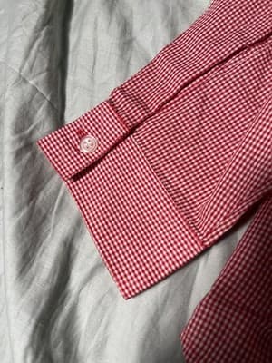 Vintage Karen Scott Women's Gingham Christmas Holly Embroidered Long Sleeve L - Thumbnail 2