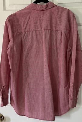 Vintage Karen Scott Women's Gingham Christmas Holly Embroidered Long Sleeve L - Thumbnail 4