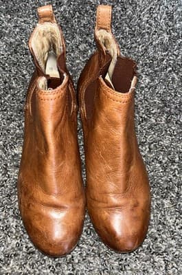 Sz 6.5 B Frye Jillian Womens Brown Leather Chelsea Ankle Boots Booties VGUC! - Thumbnail 2