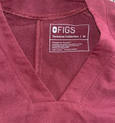 Figs Catarina Scrub Tops Women's Medium Lot Of 2 Technical Collection Blue Red - Thumbnail 6