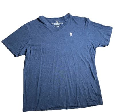 Psycho Bunny T-Shirt Mens Sz 8 Blue Navy Short Sleeve Pima Cotton Logo - Thumbnail 2
