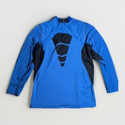 Nike Pro Combat Shirt Mens XL Blue Dri-FIT Long Sleeve Fitted Athletic Top - Thumbnail 2