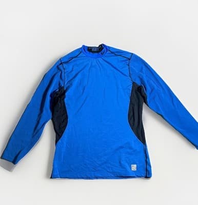 Nike Pro Combat Shirt Mens XL Blue Dri-FIT Long Sleeve Fitted Athletic Top