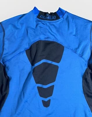 Nike Pro Combat Shirt Mens XL Blue Dri-FIT Long Sleeve Fitted Athletic Top - Thumbnail 4