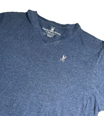 Psycho Bunny T-Shirt Mens Sz 8 Blue Navy Short Sleeve Pima Cotton Logo