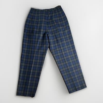 Vintage 1970’s Pendleton Tartan Plaid Wool Pants Womens 30x 28in Green/Blue - Thumbnail 2