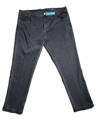 Mugsy Jeans Mens 40x30 Creased Black Lofties Stretch Performance Dark Wash Denim