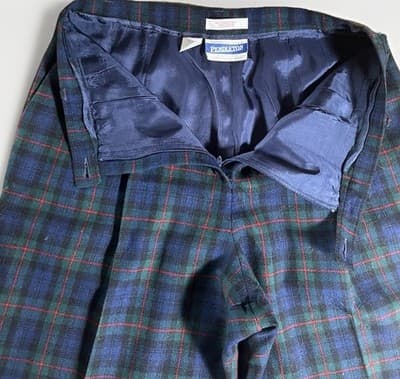 Vintage 1970’s Pendleton Tartan Plaid Wool Pants Womens 30x 28in Green/Blue - Thumbnail 4