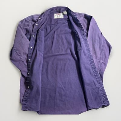 Vintage Levis Shirt Jacket Mens S Chore Shacket Metal Buttons Canvas 90s Dyed - Thumbnail 3