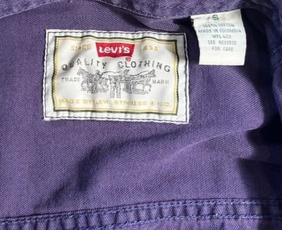 Vintage Levis Shirt Jacket Mens S Chore Shacket Metal Buttons Canvas 90s Dyed - Thumbnail 4