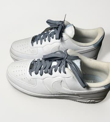 Nike Air Force 1 '07 Women's Size 10 Men's 8.5 White/Light Armory Blue Sneakers - Thumbnail 2