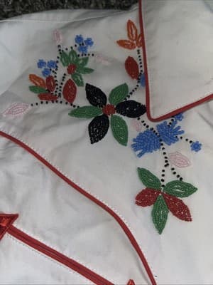 Women’s Lauren Jeans Ralph Lauren Pearl Snap Beaded Western Shirt Size L - Thumbnail 3