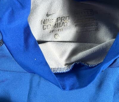 Nike Pro Combat Shirt Mens XL Blue Dri-FIT Long Sleeve Fitted Athletic Top - Thumbnail 5