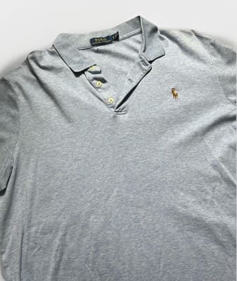 Polo Ralph Lauren Pima Soft Touch Flesh Pony Blue Polo Shirt Classic Fit Men's L