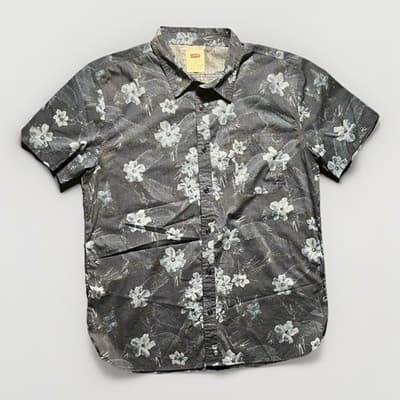 Levi's Blue Hawaiian Short Sleeve Button Up Shirt Size XXL Mens Summer Beach
