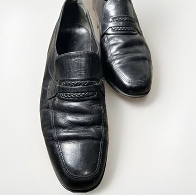 Florsheim Mens Black Leather Apron Toe Penny Loafers Size 7 D Leather Sole - Thumbnail 3