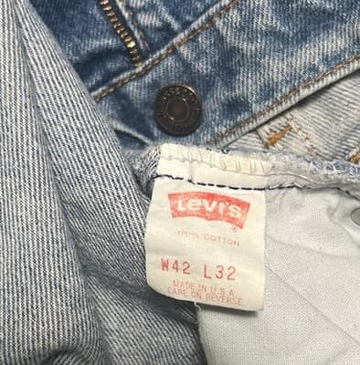 Vintage Levi's 505 Jeans Men's 42x32 Regular Fit Med Wash Denim Skater 80’s - Thumbnail 4