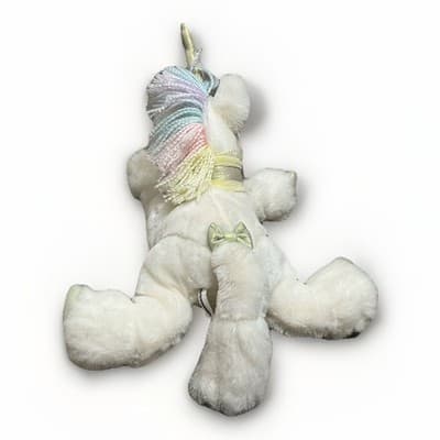 Unicorn Plush Stuffed Animal Rainbow Mane Green Feet Vintage 2001 Commonwealth - Thumbnail 2