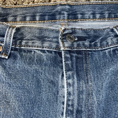 Levis 550 Jeans Mens Relaxed Fit Straight Leg Medium Blue Denim Size 40x32 - Thumbnail 4
