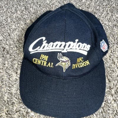 Vintage Minnesota Vikings Hat Snap Back Black NFC Central Division Champions