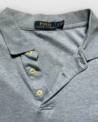 Polo Ralph Lauren Pima Soft Touch Flesh Pony Blue Polo Shirt Classic Fit Men's L - Thumbnail 4