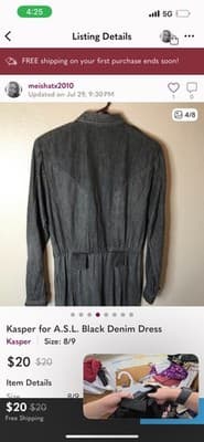 Kasper Maxi denim dress 8/9 vintage - Thumbnail 4