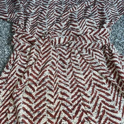 Liz Claiborne 3/4 Sleeve Chevron Belted Midi Dress Shoulder Pads Women Size 8 - Thumbnail 5