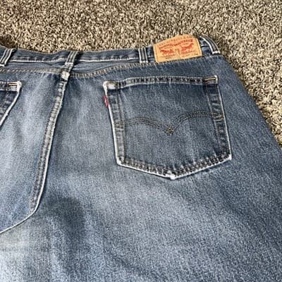 Levis 550 Jeans Mens Relaxed Fit Straight Leg Medium Blue Denim Size 40x32 - Thumbnail 6