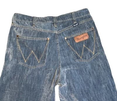 Baggy Wrangler Retro Jeans Womens Size 29x32 Med Wash High Rise Wide Leg Boho - Thumbnail 3